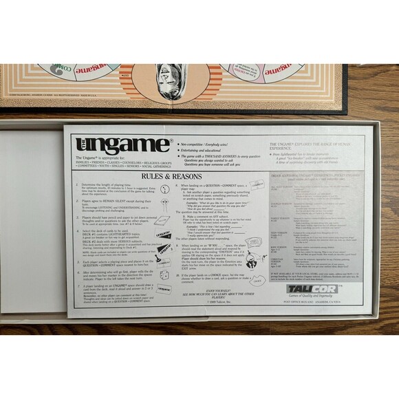 The UNGAME Talicor VTG 1989 world's most popular self expression game‎ - Picture 9 of 11